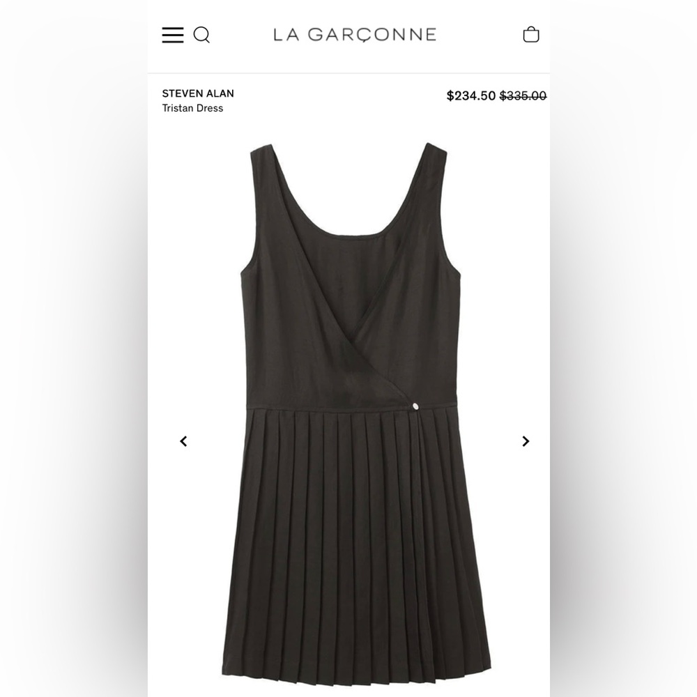 STEVEN ALAN Sz 6 Black Linen Tristan Mini Dress - Picture 2 of 12